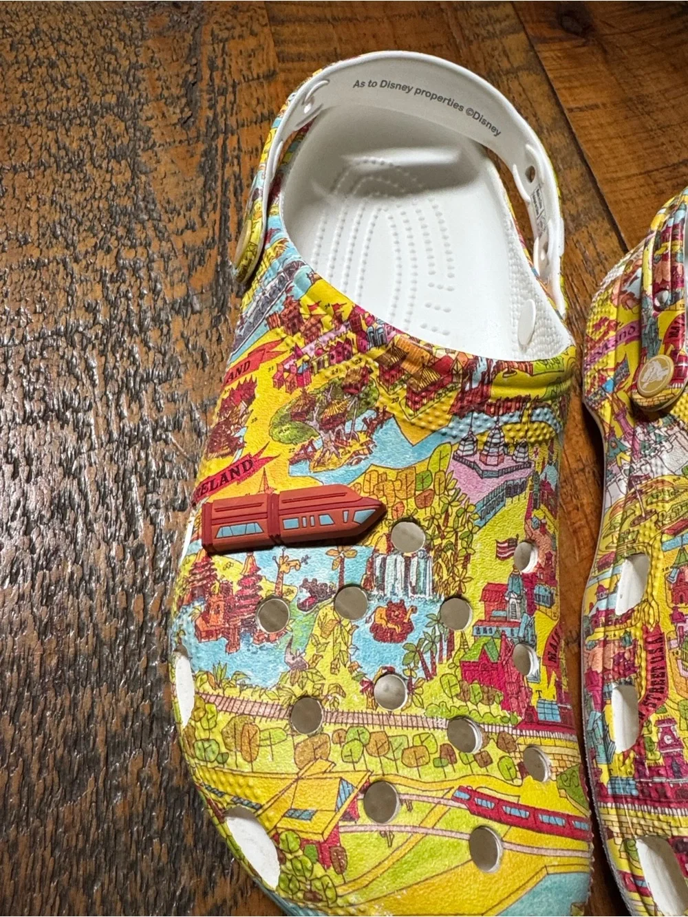 Disney Walt Disney World 50th Anniversary crocs with park map print Size 12